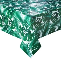 Wachstischdecke Monstera 130x160 Cm WATERPROOF In Dunkelgrün