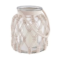 Windlicht Höhe 20cm MACRAMÉ In Creme -Butlers butlers windlicht hohe 20cm macrame in creme 3