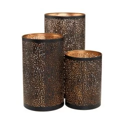 Windlicht Punktdesign Höhe 20 Cm LUMINOUS In Schwarz-Gold -Butlers butlers windlicht punktdesign hohe 20 cm luminous in schwarz gold 2